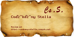Csákány Stella névjegykártya